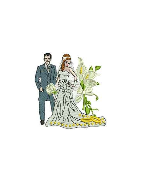 Embroidery Design Wedding Couple2