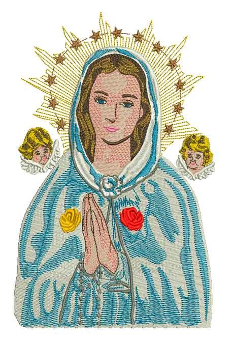  Virgen Rosa Mistica Matrices Picajes para